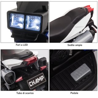 Moto Elettrica per Bambini 3-5 Anni 6V (max 25kg),