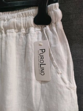 Pantalón  Lino Blanco Talla M