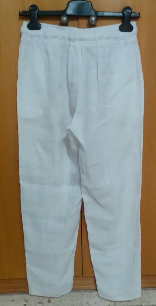 Pantalón  Lino Blanco Talla M