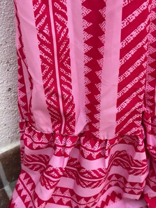 Vestido largo rosa y rojo talla L
