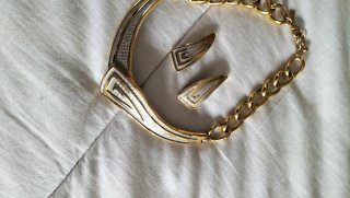Gargantilla estilo griego oro y plata
