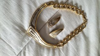 Gargantilla estilo griego oro y plata