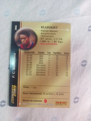 Cromo Kluivert Megacracks 2003-04