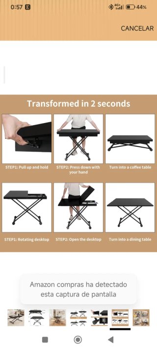 Mesa Centro Extensible y Altura Ajustable