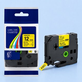 2 Cintas TZe-231 Black/Yellow Brother