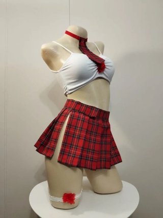 Conjunto colegiala falda y top