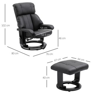Poltrona Relax Reclinabile e Massaggiante con Pouf