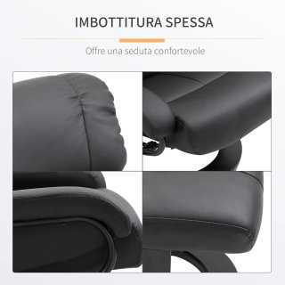 Poltrona Relax Reclinabile e Massaggiante con Pouf