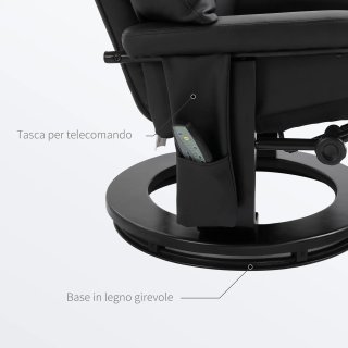 Poltrona Relax Reclinabile e Massaggiante con Pouf