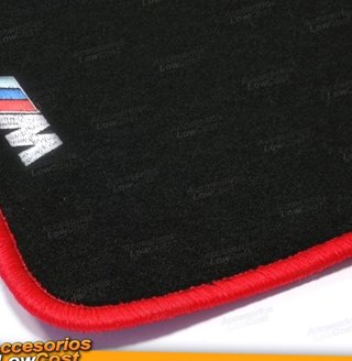 ALFOMBRILLAS SERIE 3 E36 CON LOGO RIBETE ROJO