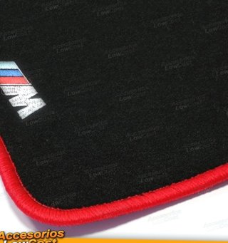 ALFOMBRILLAS SERIE 1 E87 CON LOGO RIBETE ROJO