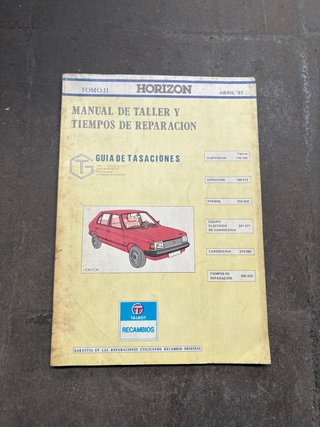 Manual Taller Talbot Horizon - tomos 1981 y 1984