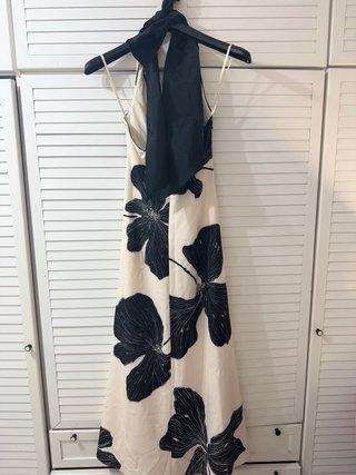 Vestido fiesta El Corte Inglés beige y negro