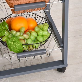 Carrello da Cucina con Cassetti Estraibili e 2 Por