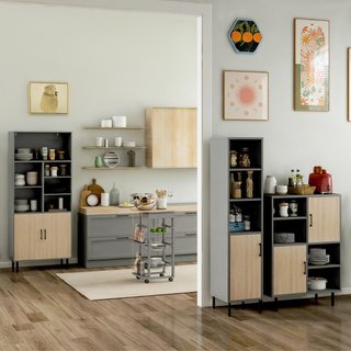 Carrello da Cucina con Cassetti Estraibili e 2 Por