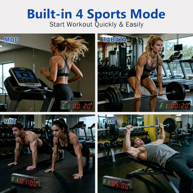 Temporizador Gimnasio LED Portátil Tabata