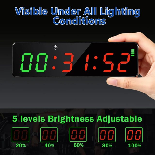 Temporizador Gimnasio LED Portátil Tabata