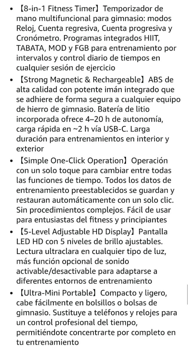 Temporizador Gimnasio LED Portátil Tabata
