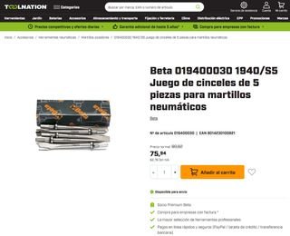 Pack 5 cinceles martillo neumático Beta nuevos