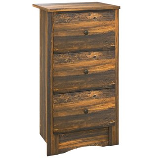Comodino con 3 Cassetti dallo stile Rustico in Leg