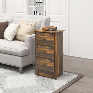 Comodino con 3 Cassetti dallo stile Rustico in Leg