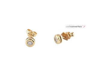 pendientes oro 18k con piedra con circonita