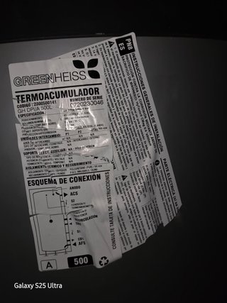 Termoacumulador Greenheiss 500L Inoxidable