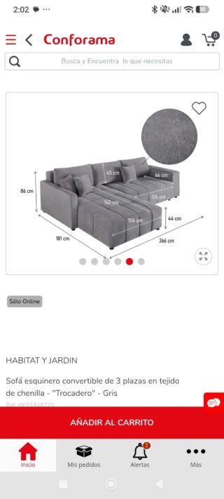 Sofá Cama Gris Tela