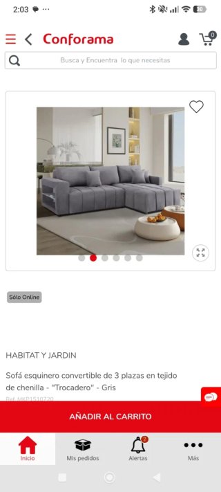 Sofá Cama Gris Tela
