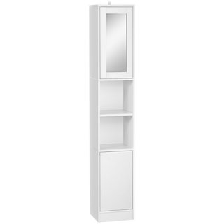 Colonna Bagno Salvaspazio in Legno con Specchio e