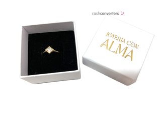 anillo oro 18k con piedra con diamante de laboratorio
