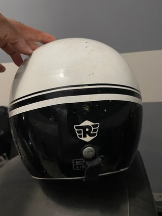 2 Cascos Moto Blanco con Diseño Italiano para niño