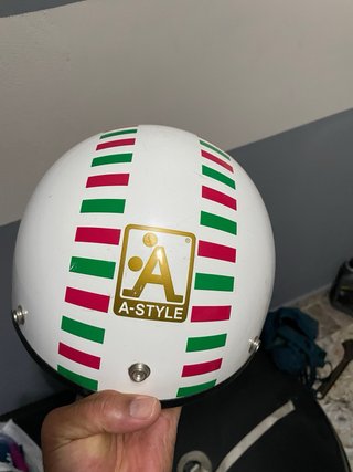 2 Cascos Moto Blanco con Diseño Italiano para niño
