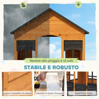 Casetta in Legno Bambini con Vasi Fiori, per Gioco