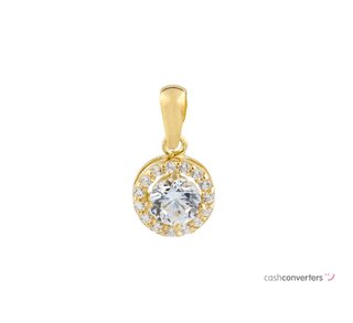 colgante oro 18k con piedra con circonita