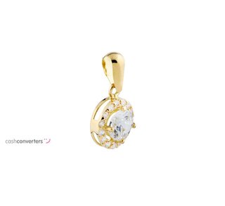 colgante oro 18k con piedra con circonita