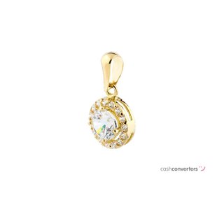 colgante oro 18k con piedra con circonita