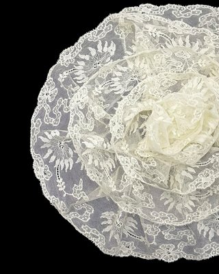 Encaje floral vintage de tul bordado