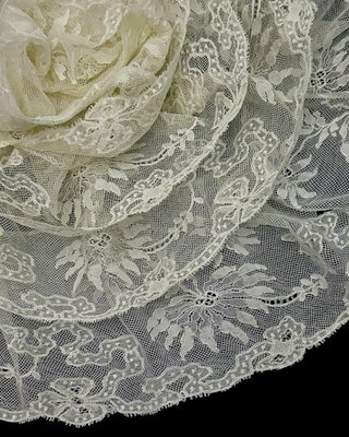 Encaje floral vintage de tul bordado