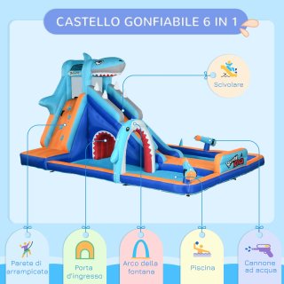 Castello Gonfiabile per Bambini 3-8 Anni con Gonfi