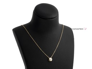 cadena oro 18k con piedra con diamante 22.5cm