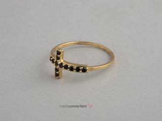 anillo oro 18k con piedra con circonita