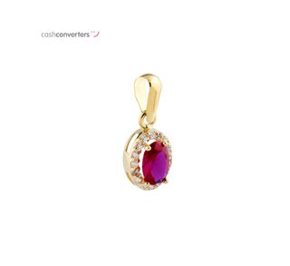 colgante oro 18k con piedra con rubi
