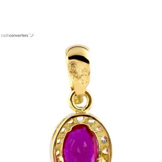 colgante oro 18k con piedra con rubi