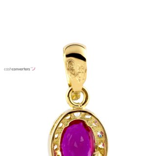 colgante oro 18k con piedra con rubi