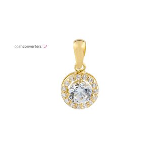 colgante oro 18k con piedra con circonita