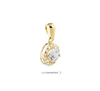 colgante oro 18k con piedra con circonita