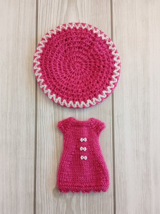 Conjunto boina y vestido frambuesa - Blythe