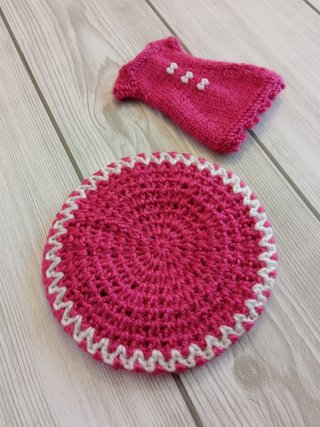 Conjunto boina y vestido frambuesa - Blythe