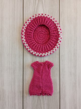 Conjunto boina y vestido frambuesa - Blythe